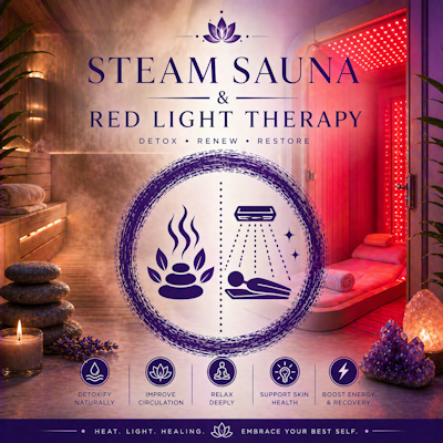Steam Sauna & Red Light Therapy