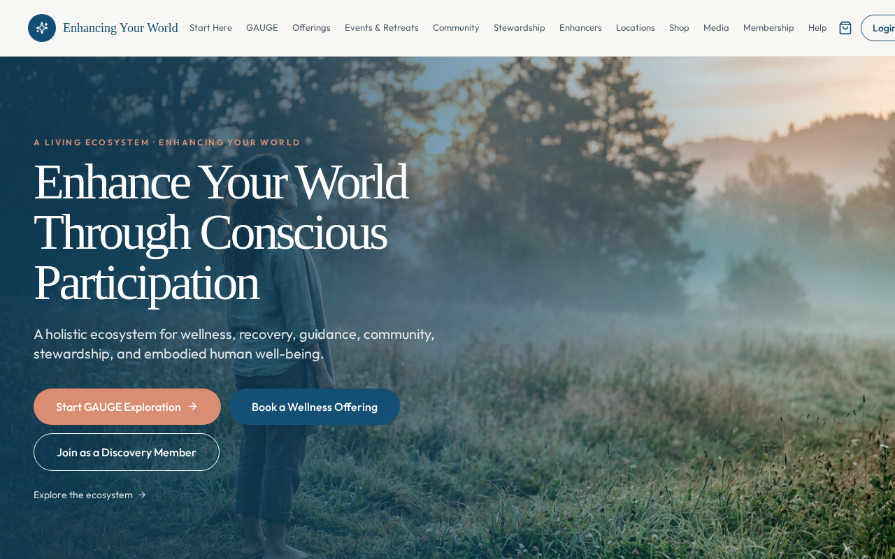 Homepage hero section